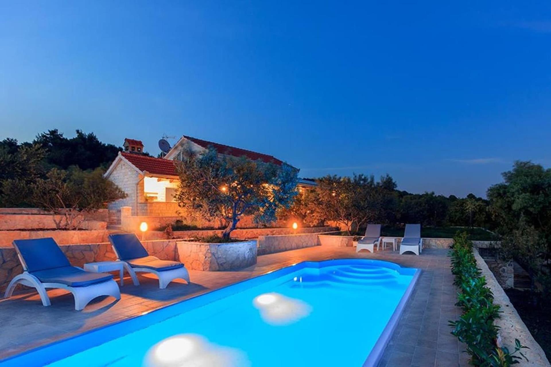 Traditional Dalmatian Stone House By The Sea Okrug Gornji Exterior photo